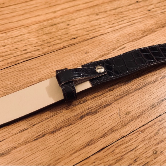 Leather black snakeskin texture belt M - Picture 6 of 8